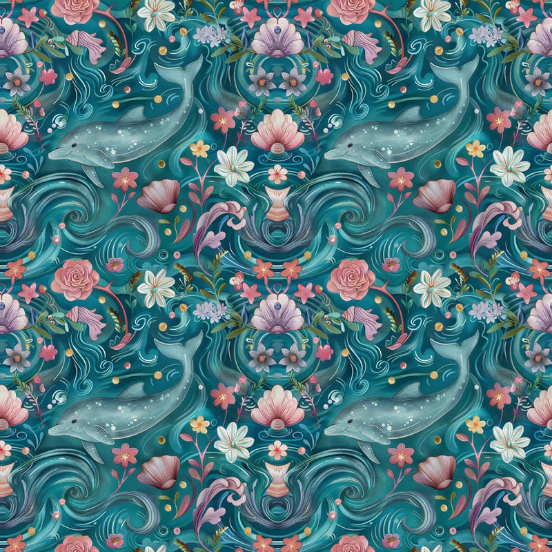 The Dolphin Bay Pattern 8 Fabric - ineedfabric.com