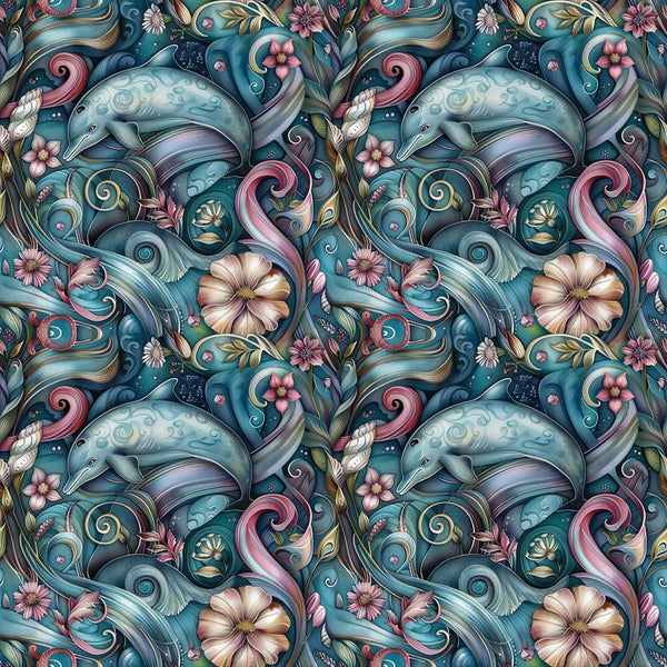 The Dolphin Bay Pattern 9 Fabric - ineedfabric.com
