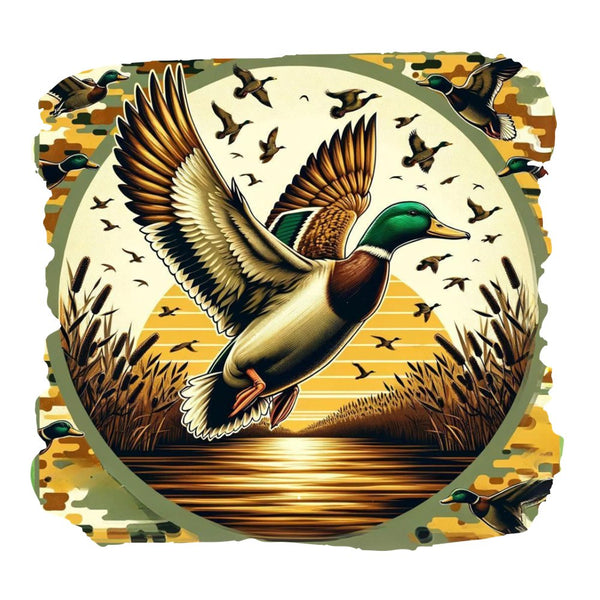 Watercolor Mallard Duck Fabric Panel - ineedfabric.com