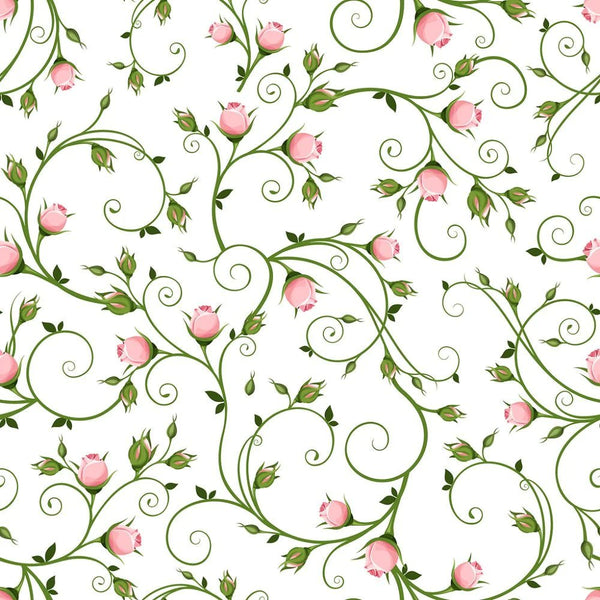 108" Pink Rosebuds on Vines Quilt Backing Fabric - ineedfabric.com