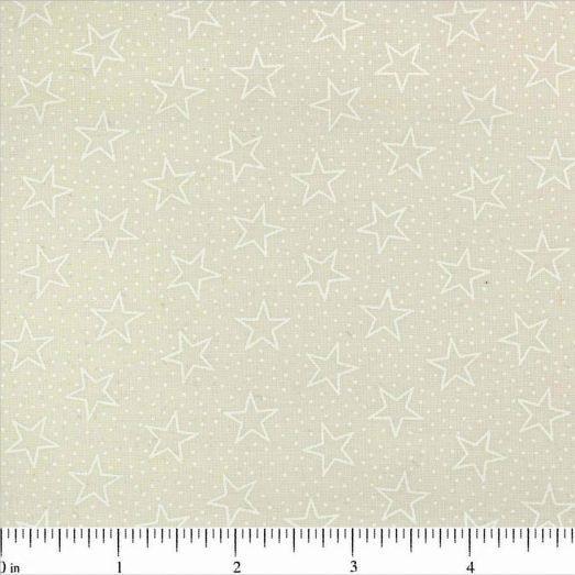 108" Quilt Backing, Antique Stars and Dots Fabric - Natural