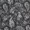 108" Quilt Backing, Floral Paisley Fabric - Dark Gray