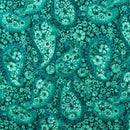 108" Quilt Backing, Floral Paisley Fabric - Teal - ineedfabric.com