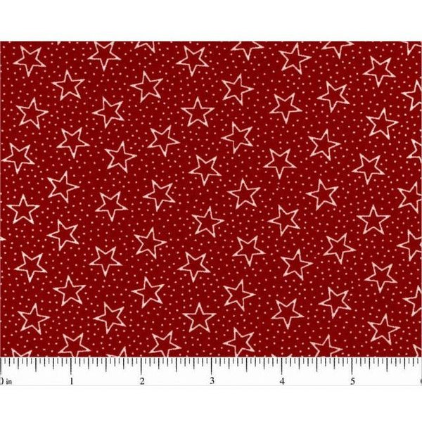 108" White Stars and Dots Quilt Backing Fabric - Red - ineedfabric.com