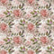 118" Hand Drawn Rose Peonies and Lilac - Pink Quilt Backing Fabric - ineedfabric.com