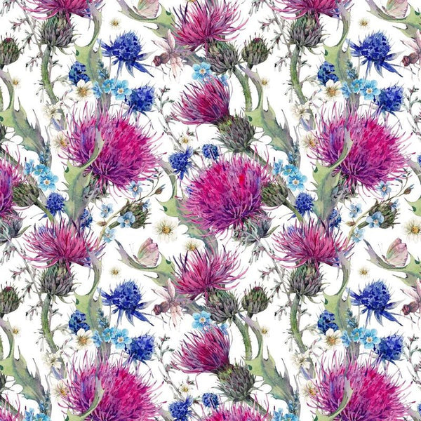 118" Watercolor Thistles & Wildflowers Quilt Backing Fabric - ineedfabric.com