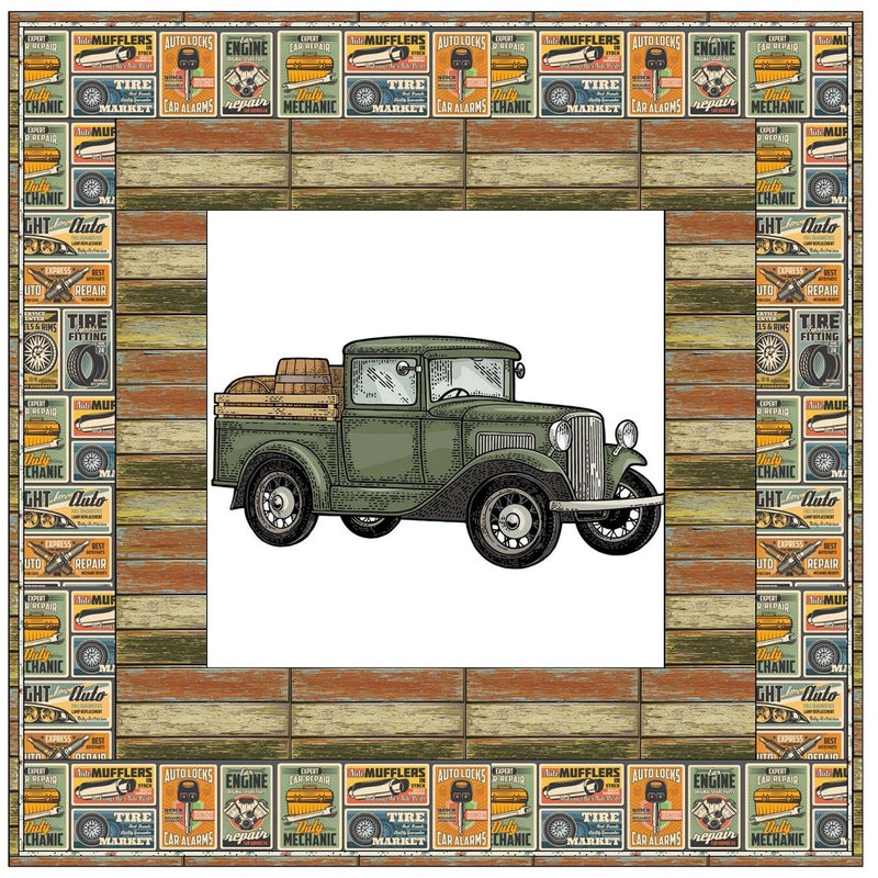 1930's Pickup Truck Poster Wall Hanging 42" x 42" - ineedfabric.com