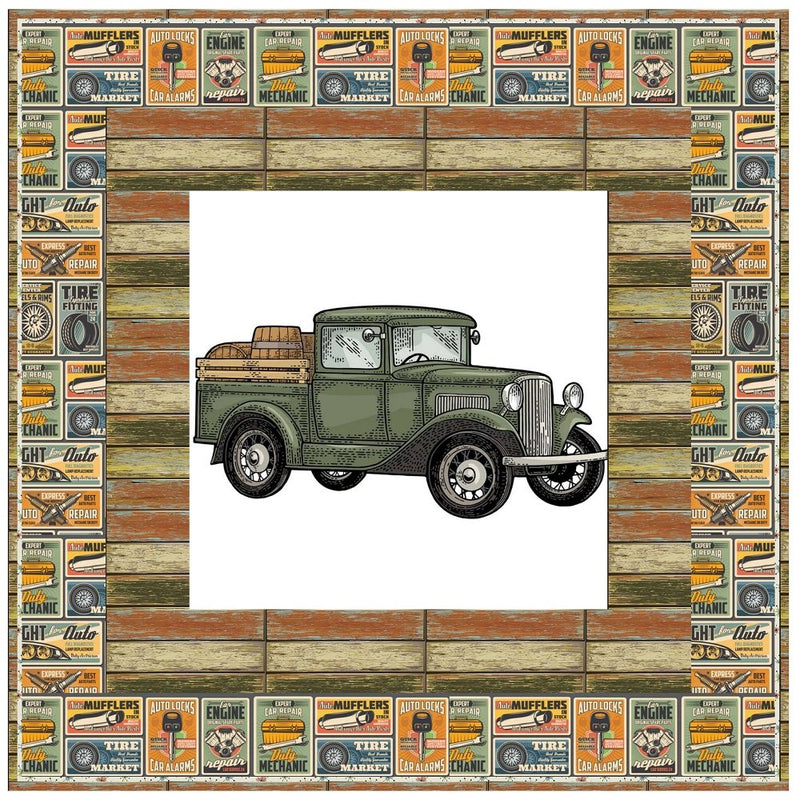 1930's Pickup Truck Poster Wall Hanging 42" x 42" - ineedfabric.com