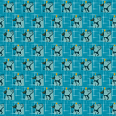 1950s Atomic Cats Pattern 7 Fabric - Blue - ineedfabric.com