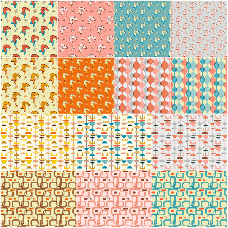 1950s Atomic Fabric Collection - 1/2 Yard Bundle - ineedfabric.com