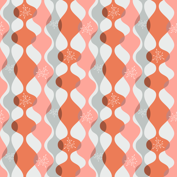 1950s Atomic Pattern 1 Fabric - Pink - ineedfabric.com