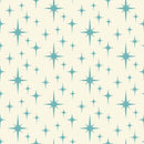 1950s Atomic Starbursts Pattern 10 Fabric - White - ineedfabric.com