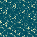 1950s Atomic Starbursts Pattern 3 Fabric - Blue - ineedfabric.com
