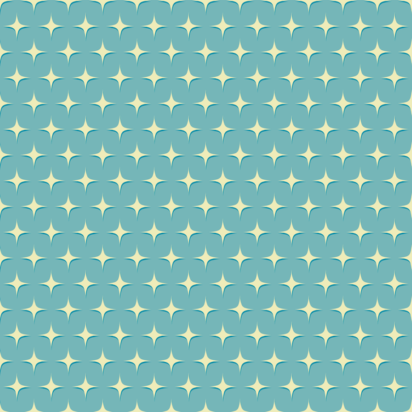 1950s Atomic Starbursts Pattern 9 Fabric - Blue - ineedfabric.com