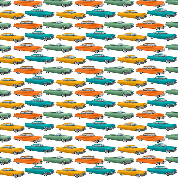 1950's Car Fabrics - Multi - ineedfabric.com