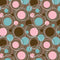 1950s Orbits Fabric - Pink/Brown - ineedfabric.com