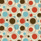 1950s Orbits Fabric - Red/Tan - ineedfabric.com