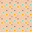1960s Retro Stars Fabric - Tan - ineedfabric.com