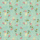 30s Tiny Roses Fabric - Green - ineedfabric.com