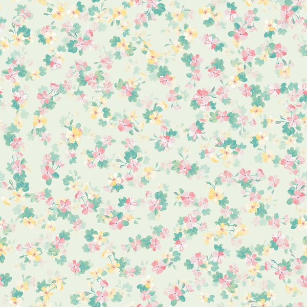 30s Tiny Yellow Flowers Millefleurs Fabric - Tan - ineedfabric.com