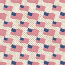 4th of July Flags on Dots Fabric - ineedfabric.com