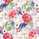 4th of July Floral Allover Fabric - Tan - ineedfabric.com
