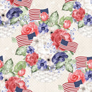 4th of July Floral Main Fabric - Tan - ineedfabric.com