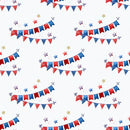 4th of July Garland & Polka Dots Fabric - Blue - ineedfabric.com