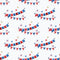 4th of July Garland & Polka Dots Fabric - Blue - ineedfabric.com