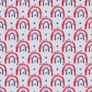 4th of July Rainbows Fabric - Blue - ineedfabric.com