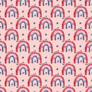 4th of July Rainbows Fabric - Red - ineedfabric.com