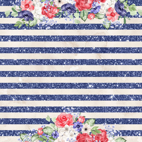 4th of July Stripes Fabric - Blue - ineedfabric.com