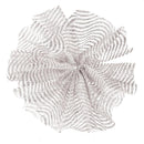 6 inch Sheer Ribbon with White Glitter Waves, 8 yards - ineedfabric.com