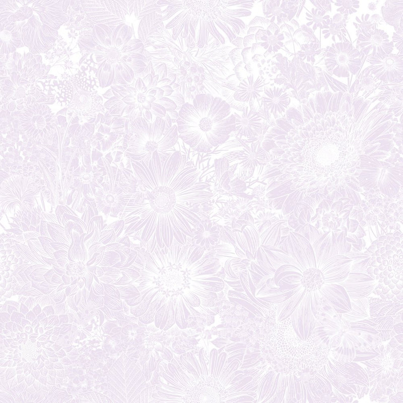 70s Flowers & Butterflies - Vintage Violet - ineedfabric.com