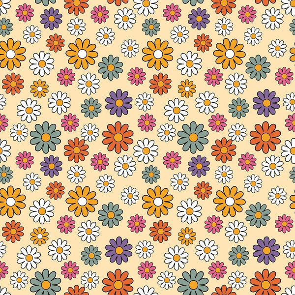 70s Retro Floral Allover Fabric - ineedfabric.com