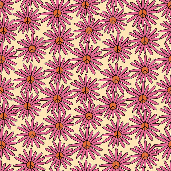 70s Retro Floral Pink Fabric - ineedfabric.com