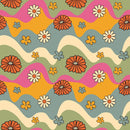 70s Retro Floral Swirls Fabric - ineedfabric.com