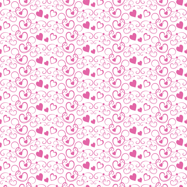 Hearts Fabric - Bashful Pink