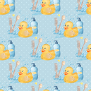 Watercolor Rubber Ducks 1 Fabric - Blue