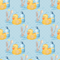 Watercolor Rubber Ducks 1 Fabric - Blue