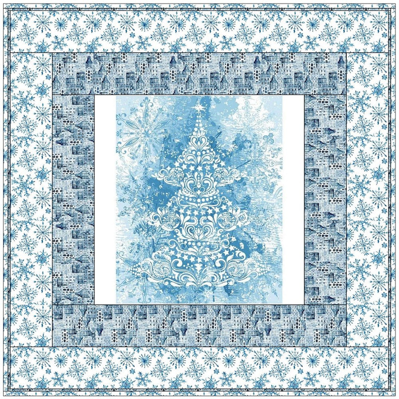 A Blue Christmas Wall Hanging 42" x 42" - ineedfabric.com