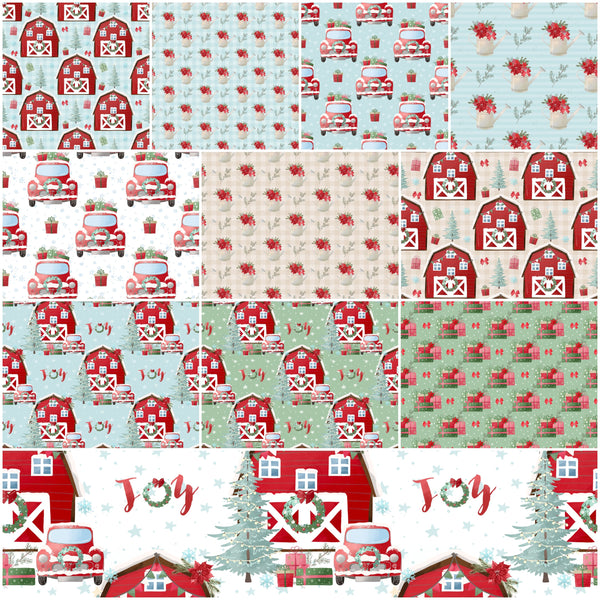 A Country Christmas Fat Eighth Bundle - 11 Pieces - ineedfabric.com