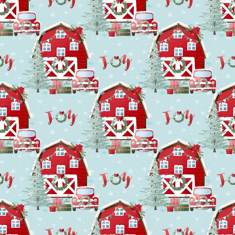 A Country Christmas Main Fabric - Blue - ineedfabric.com