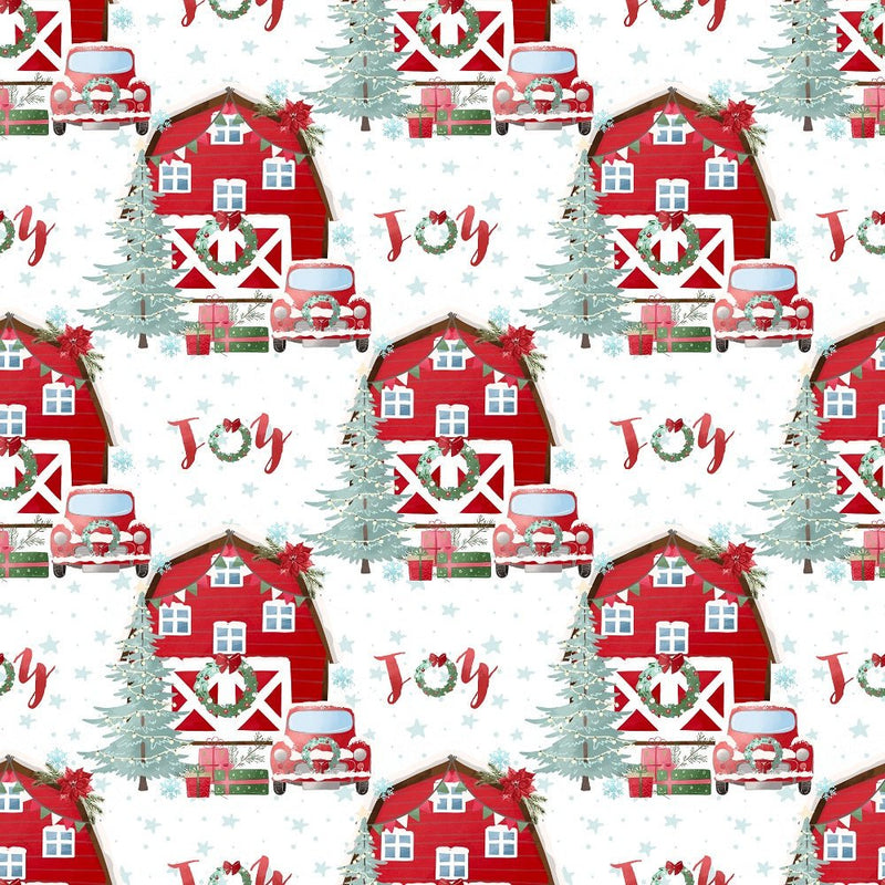 A Country Christmas Main Fabric - White - ineedfabric.com