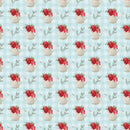 A Country Christmas Water Cans Fabric - Blue - ineedfabric.com