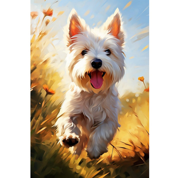 A Dog's Day Out West Highland White Terrier Fabric Panel - ineedfabric.com