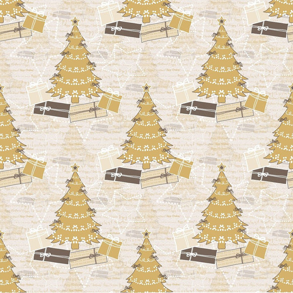 A Golden Christmas Allover Fabric - ineedfabric.com