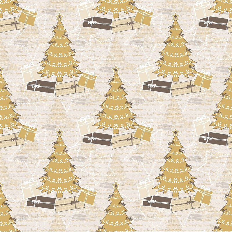 A Golden Christmas Allover Fabric - ineedfabric.com