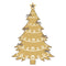 A Golden Christmas Decorated Tree Fabric Panel - ineedfabric.com