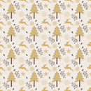 A Golden Christmas Deer Fabric - ineedfabric.com